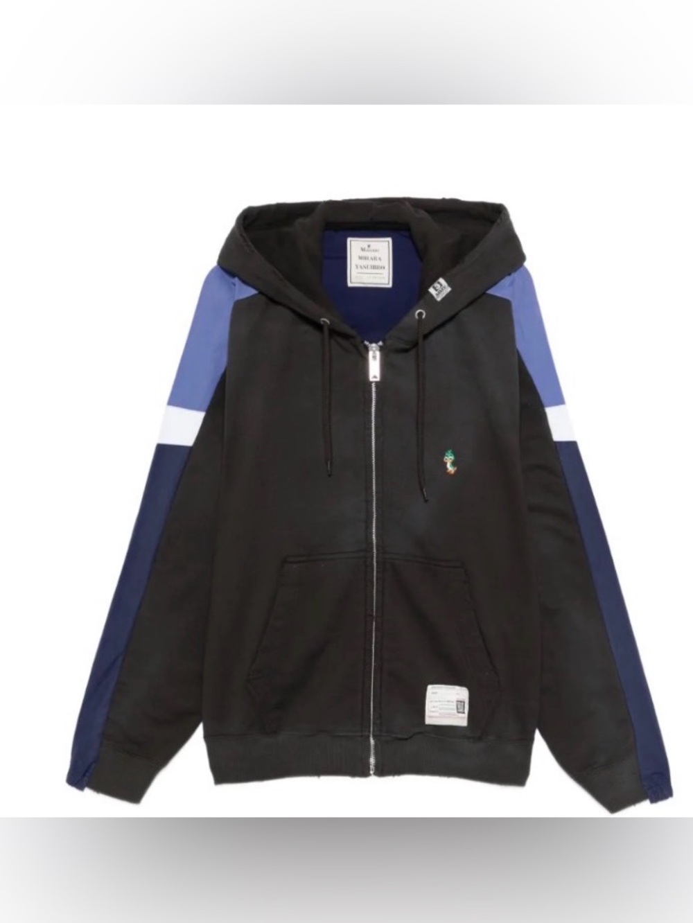 MiharaYasuhiro Black Zip-Up Hoodie Panel Jacket NWOT